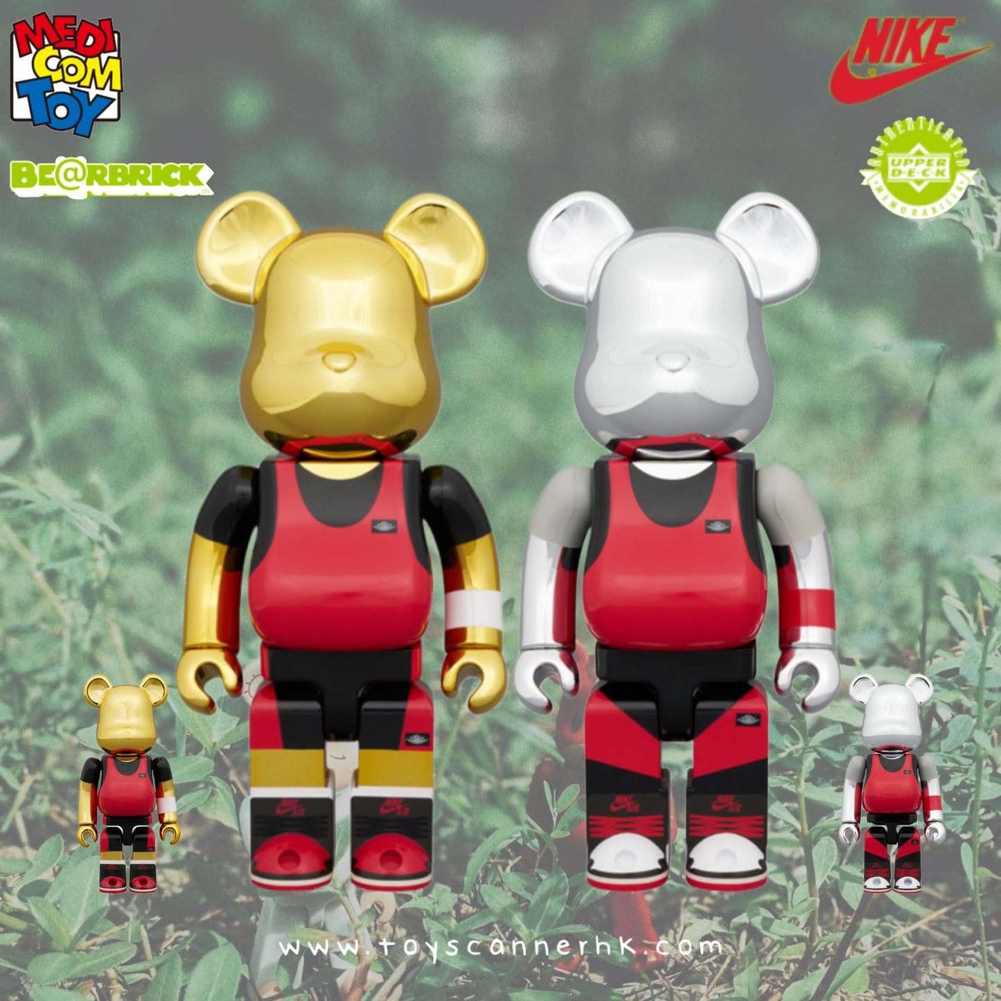 (Pre-order日本店鋪貨,預計9月到貨) BE@RBRICK Michael Jordan 1985 AIR JORDAN (Gold) / BE@RBRICK Michael Jordan 1985 AIR JORDAN “PLAYGROUND“ (Sliver) 100% & 400%