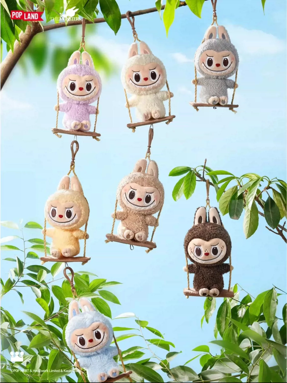 (Pre-order 大約7天到貨) POP LAND x How2work 木工坊系列-蕩秋千毛絨掛件盲盒 (原盒未拆,內附六個,概率隱藏)