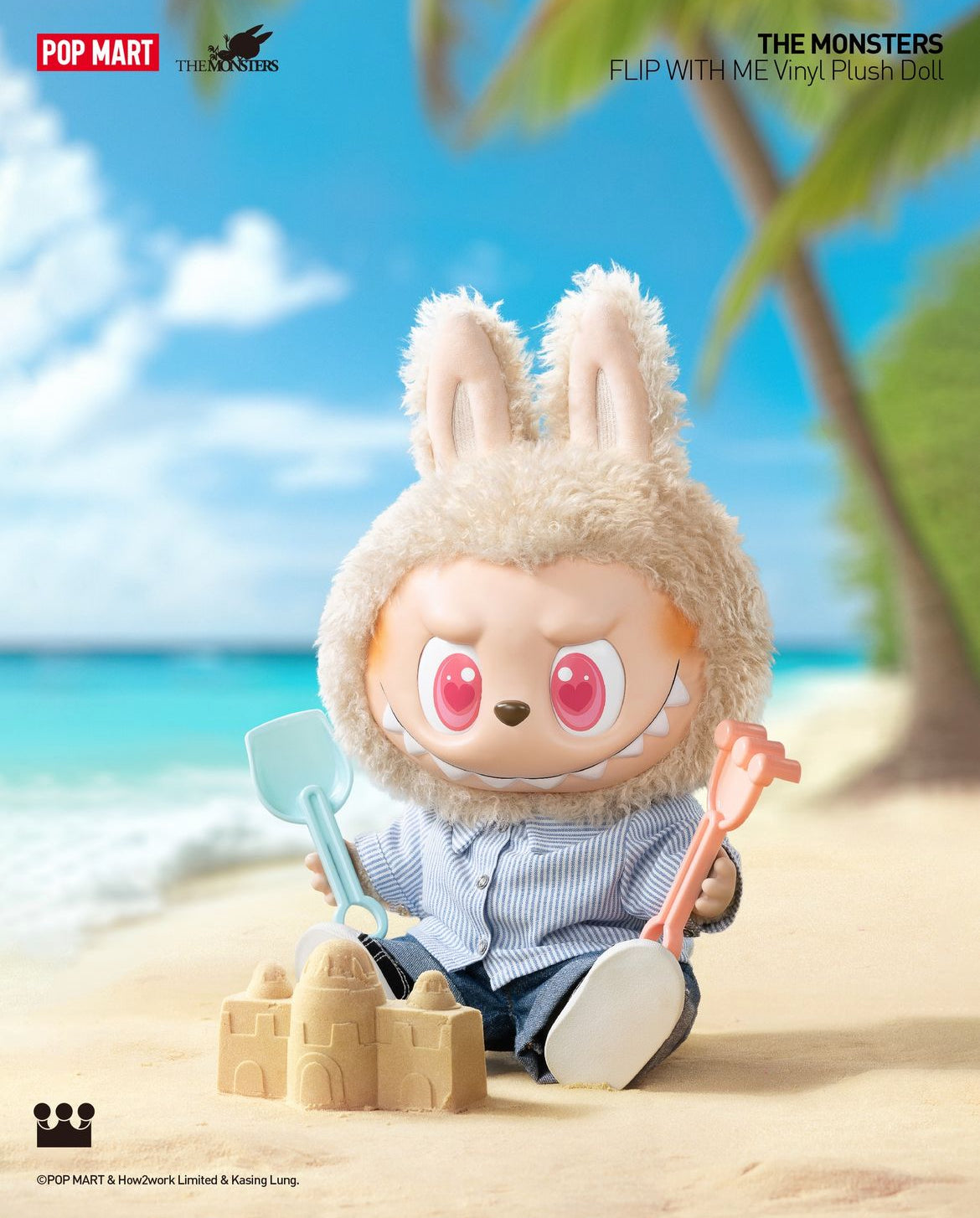 (Pre-order 訂後約7天到貨) POP MART x How2work THE MONSTERS - FLIP WITH ME LABUBU 搪膠毛絨公仔