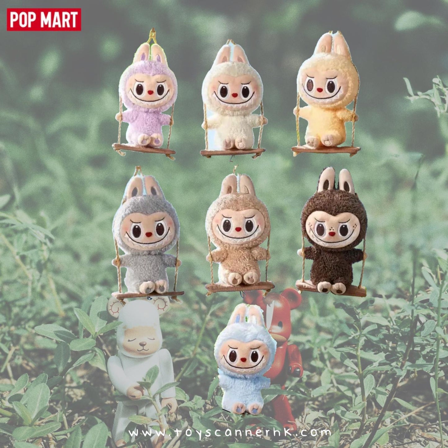 (Pre-order 大約7天到貨) POP LAND x How2work 木工坊系列-蕩秋千毛絨掛件盲盒 (原盒未拆,內附六個,概率隱藏)