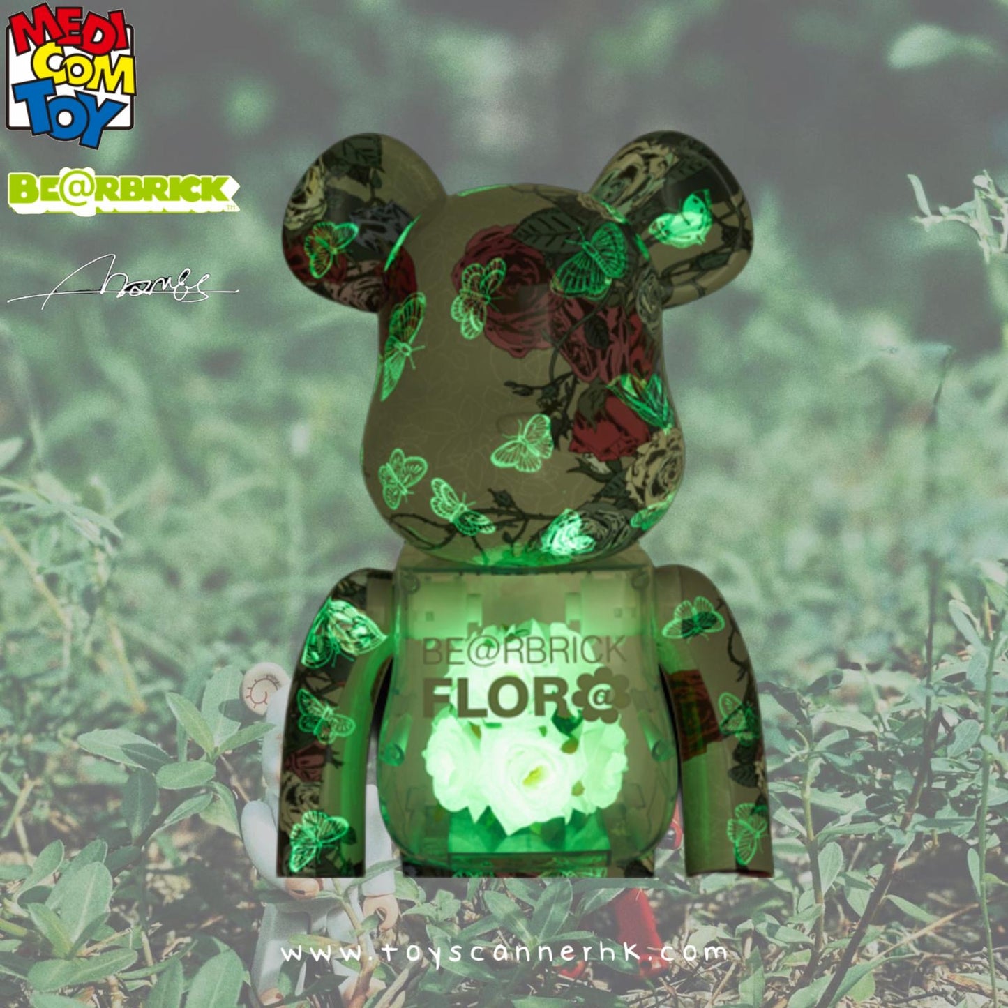 (Pre-order) BE@RBRICK FLOR@ GLOW IN THE DARK 400%