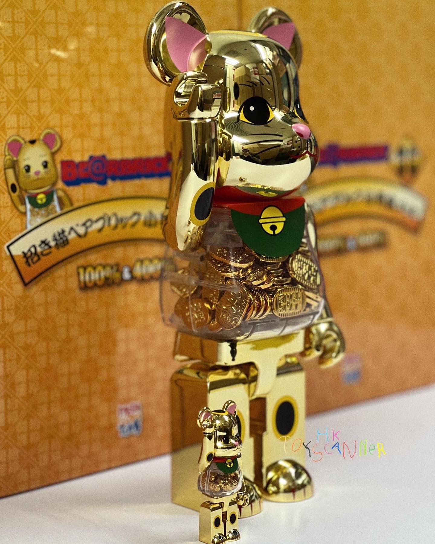 (In-stock) BE@RBRICK  招き猫 小判 100% & 400%