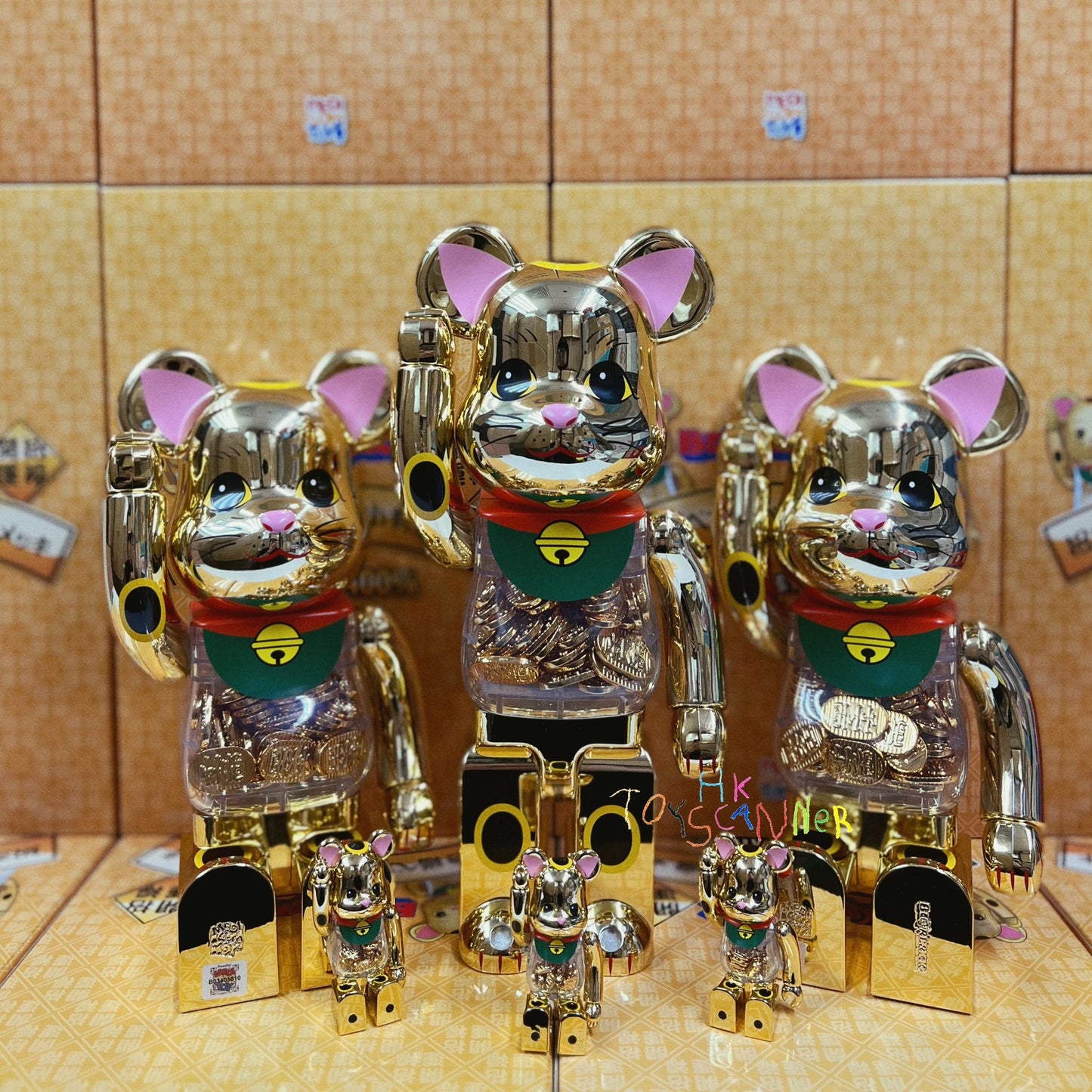 (In-stock) BE@RBRICK  招き猫 小判 100% & 400%
