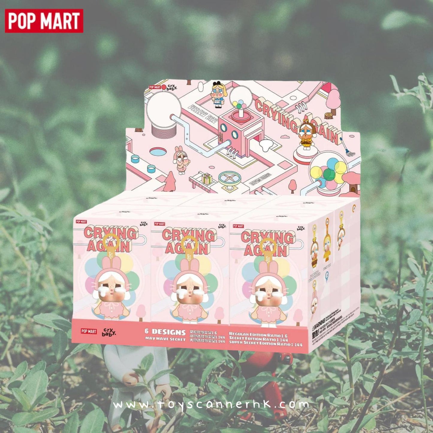 (Pre-order 訂後約7天到貨) POP MART CRY AGAIN CRY BABY眼淚工廠系列-搪膠臉毛絨盲盒(原盒六個未拆，概率隱藏)