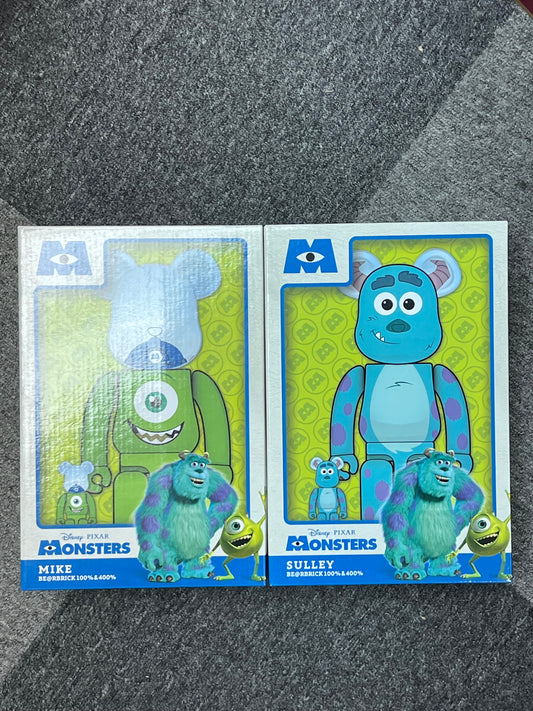 (In-stock) BE@RBRICK MONSTERS SULLEY MIKE 400% & 100%