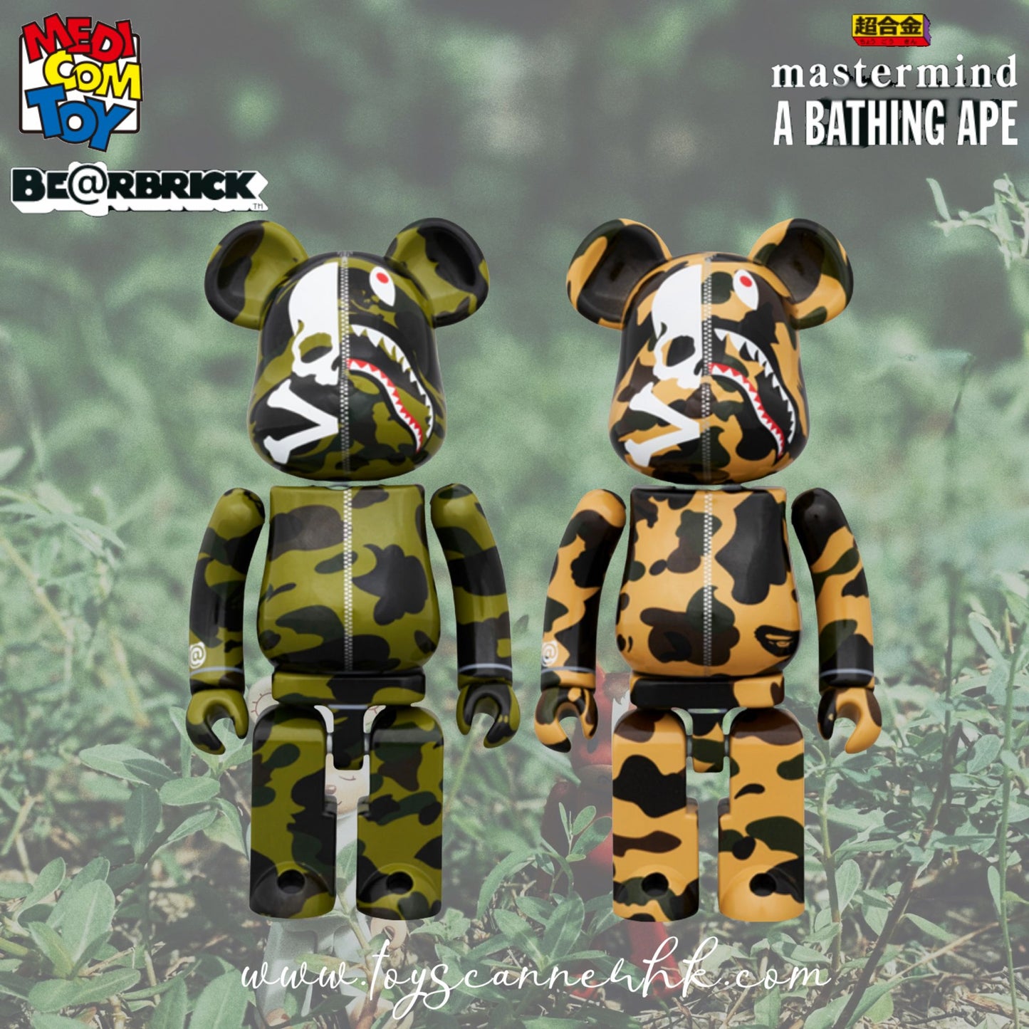 (Pre-order) 超合金 BE@RBRICK
MASTERMIND VS BAPE(R) GREEN／YELLOW 200% Set of 2Pcs